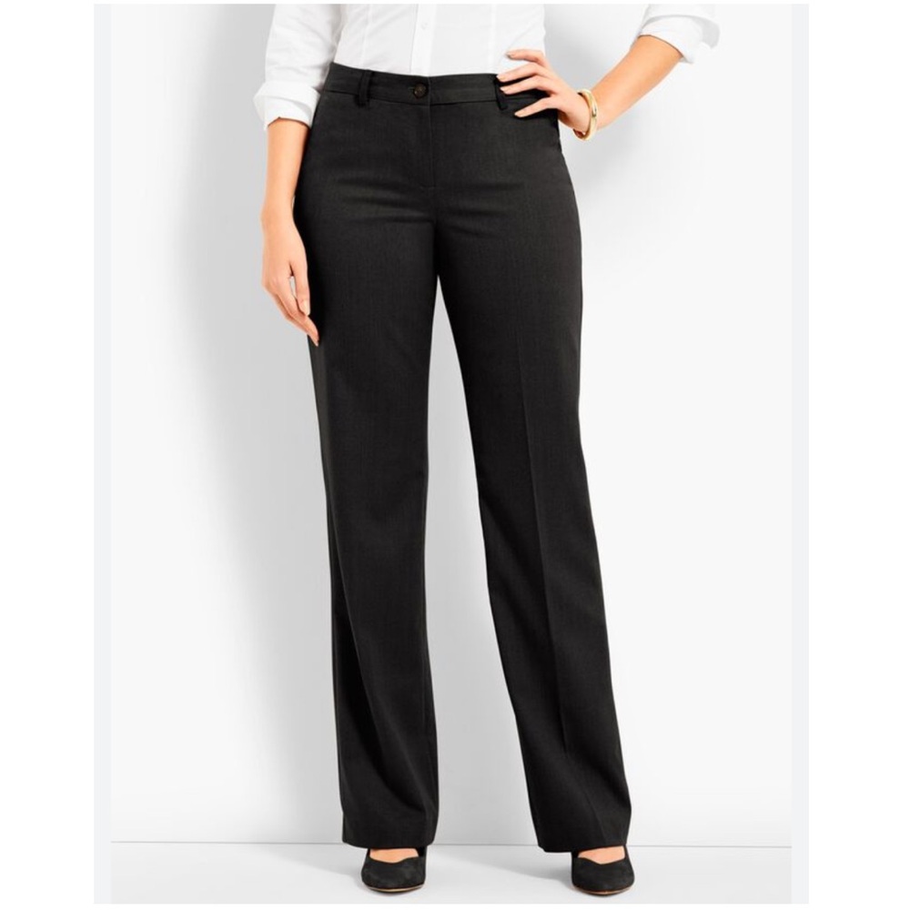Talbots Windsor Black Wide-Leg Wool Trousers